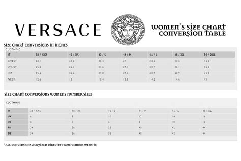 versace swimwear size guide|versace size conversion chart.